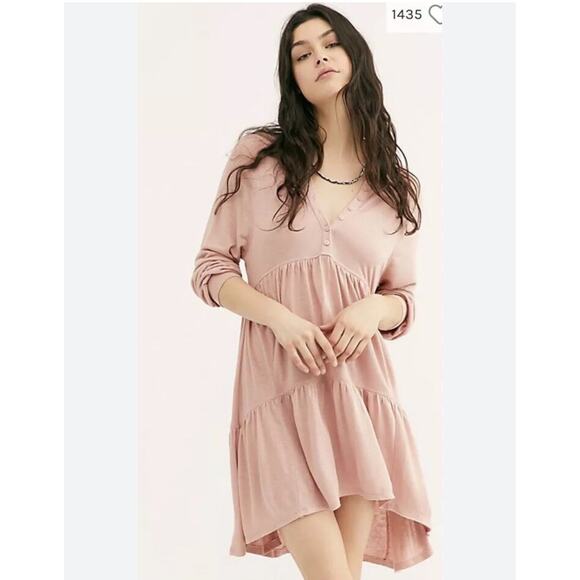 Free People | Best Girl Tunic Tiered High Low Ruffles Keyhole Back Dress Sz S - Picture 1 of 6